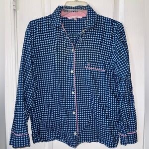 Victorias Secret Like New Blue/Pink Design Pajama Top